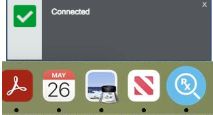 Confirming RTPM connection status in Mac dock